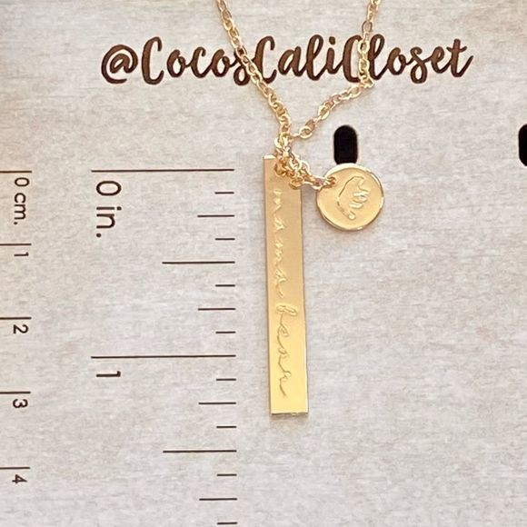 Mama Bear Dainty Two Charm Stamped Gold Charm Necklace NWT - Picture 8 of 10